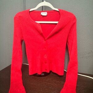 Lovers and Friends Scarlet Ribbed Cardigan